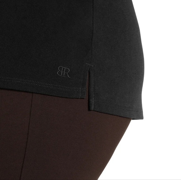 Banana Republic Womens' Black Relaxed Fit Tunic Style 3/4 Sleeve Blouse - Picture 5 of 14